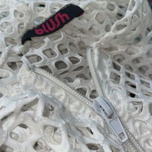Blush - White, Honey comb mesh material with soft cotton cuffs